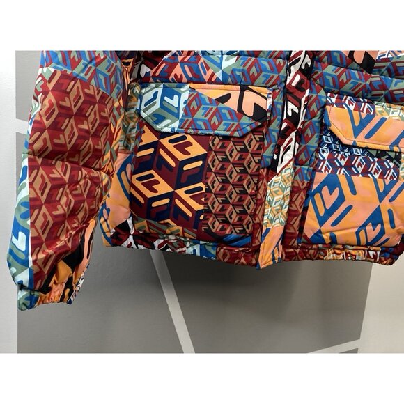 NWT FILA Men’s L Vostok Puffa Puffer Jacket Full Zip AOP Hooded F22UASM1 933 - Picture 4 of 16